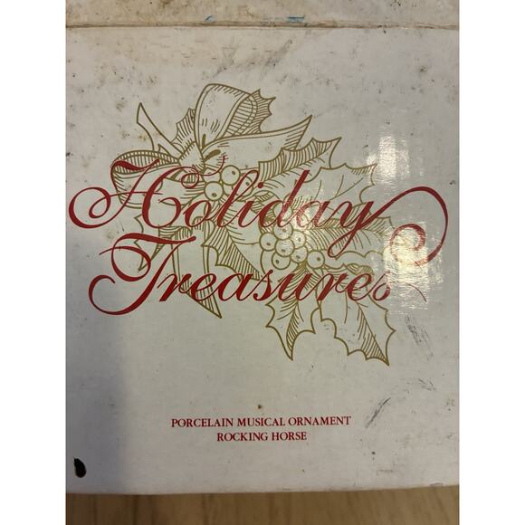 Vtg 2002 Rocking Horse Holiday Treasures Avon porcelain musical ornament - Picture 4 of 12